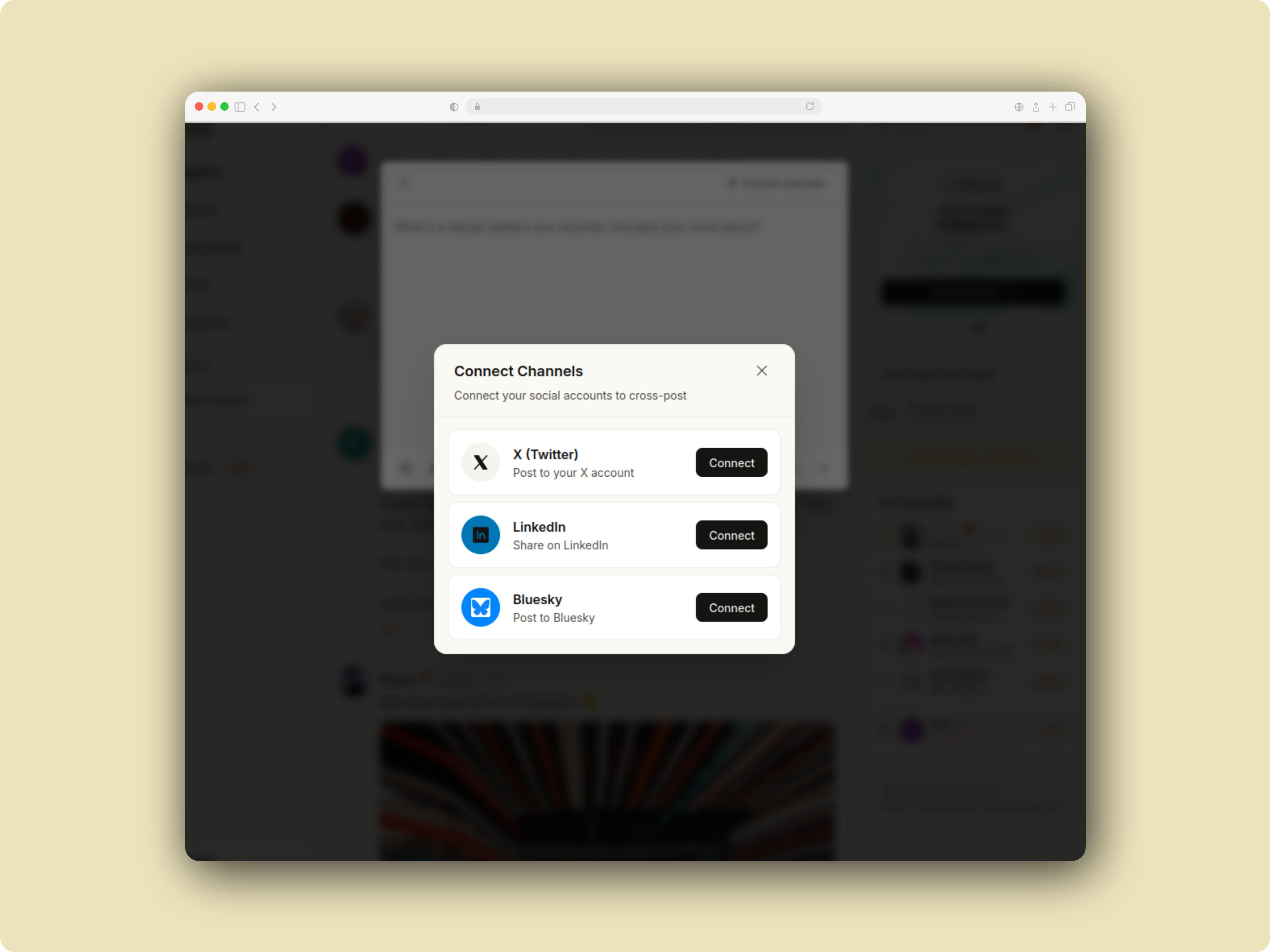 Connect Channels Modal