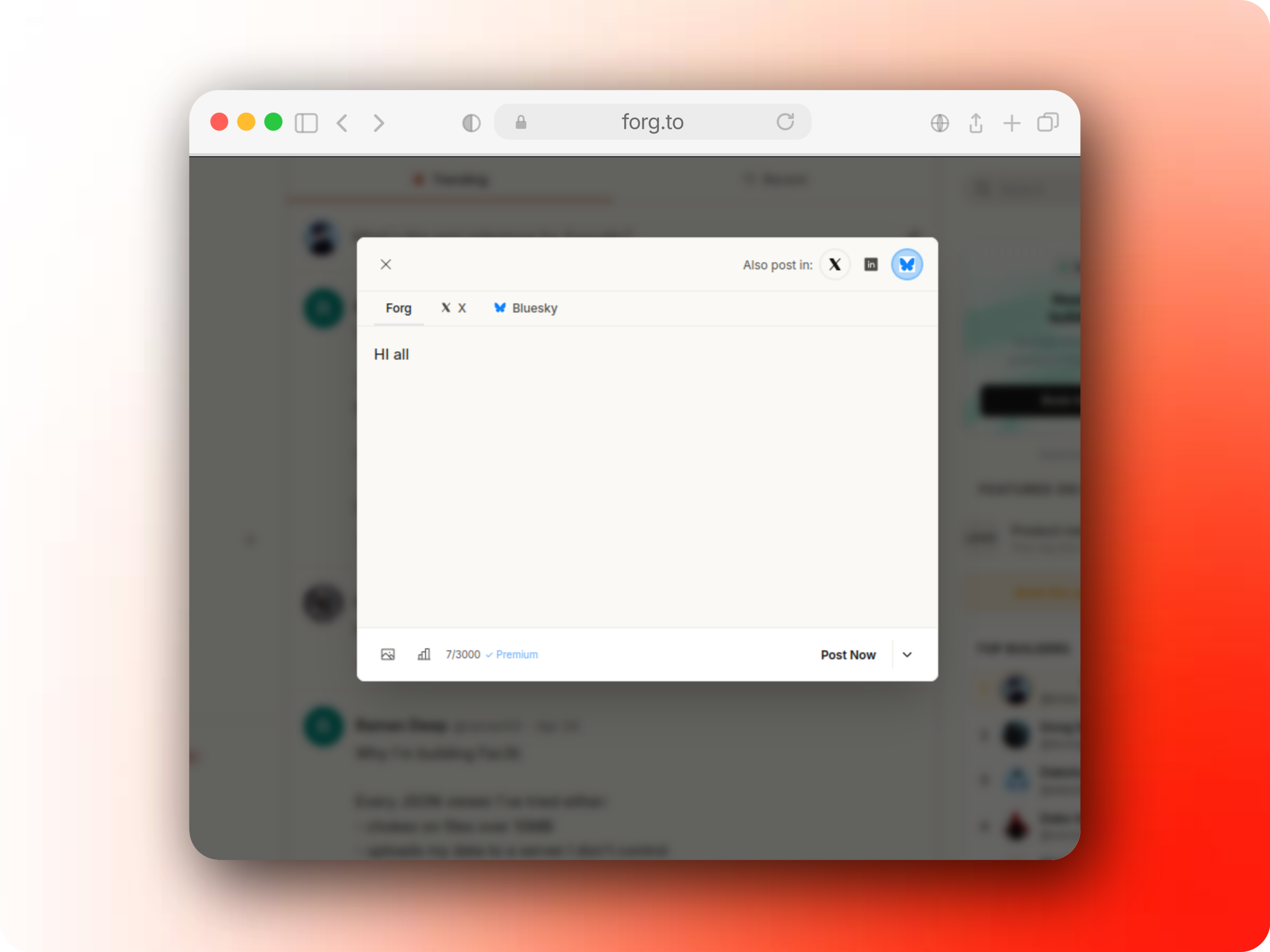Cross Posting Modal