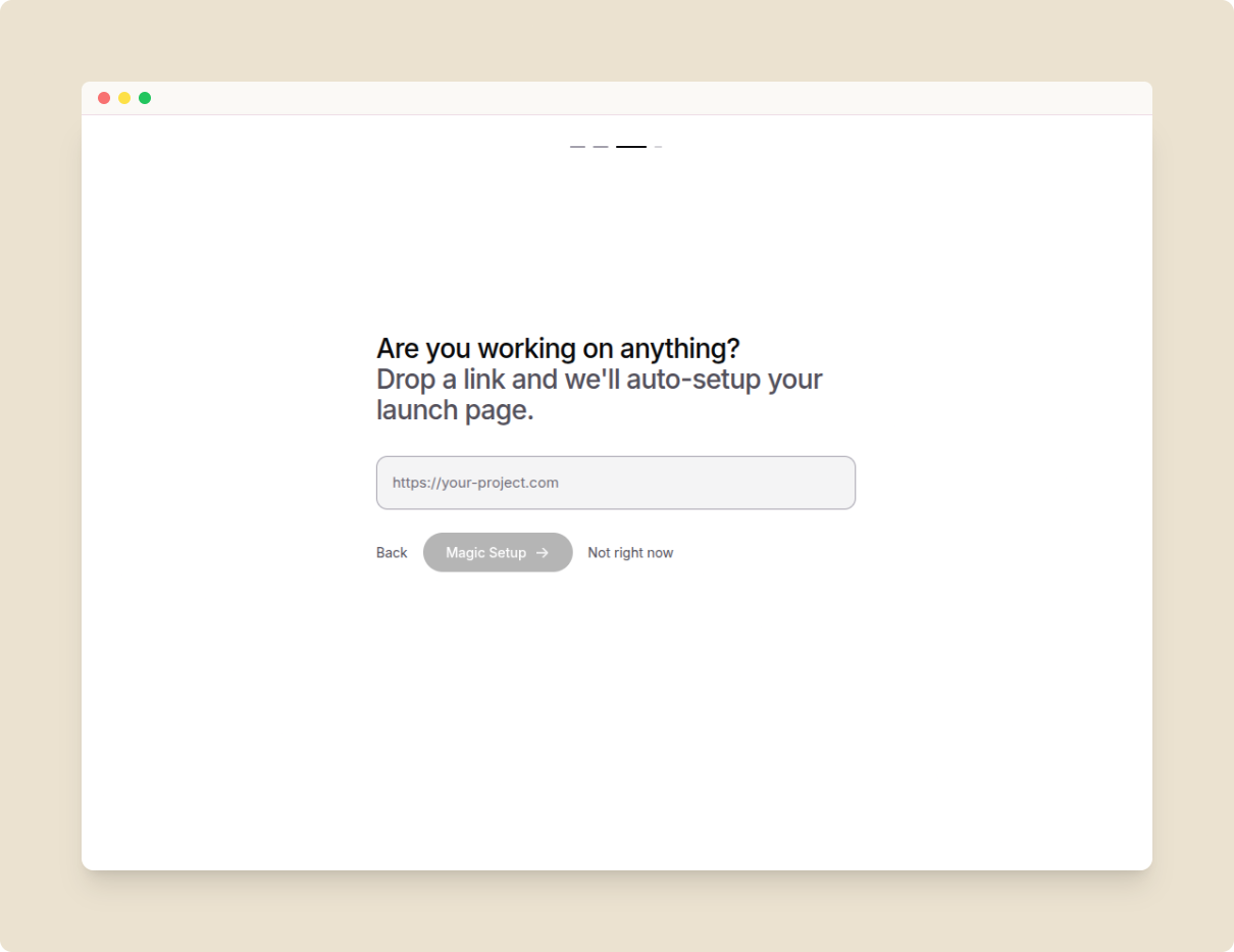 Add your first project during onboarding