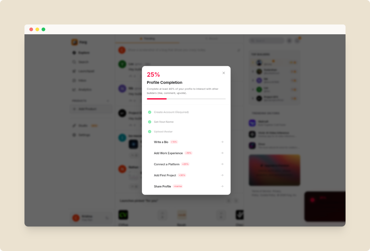 Complete your profile to interact